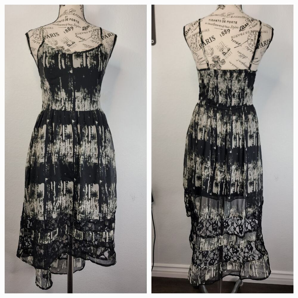 Band of Gypsies Dress Small High Low Sheer Hem Dark Fairy Whimsygoth